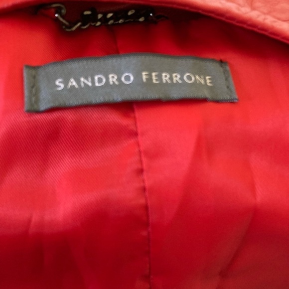 SANDRO Ferrone cropped thin red jacket . Made in Italy - Picture 9 of 10